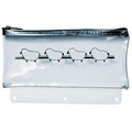 Clear Vinyl Pencil Pouch w/ Plastic 3-Ring Binder Fixture